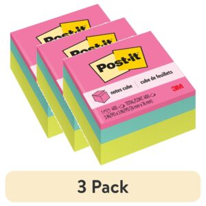 Post-it Notes Cube, 3 in. x 3 in., Bright colors, 400 Sheets, 1 Cube