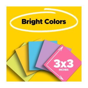 Post-it Notes, 3″ x 3″, Assorted Bright Colors, 16 Pads