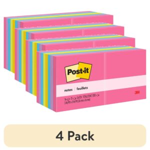 Post-it Notes, 3″ x 3″, Assorted Bright Colors, 16 Pads