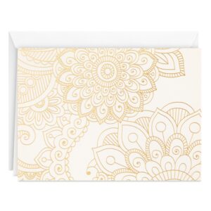 Hallmark Blank Notes (Gold Floral Mandala), Pack of 12