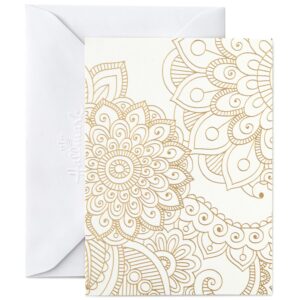 Hallmark Blank Notes (Gold Floral Mandala), Pack of 12