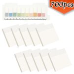 Transparent Sticky Notes Pads, Clear Sticky Notes 3″x 3″ for Books Message Reminder, Waterproof self-Adhesive Translucent Sticky Notes, 700Pcs