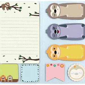 Sloth Sticky Notes Set Sticky Notepads 240 Sheets Book Notes for Sloth Lovers Kids Office School Friends Gifts Lazy Day Small Gifts