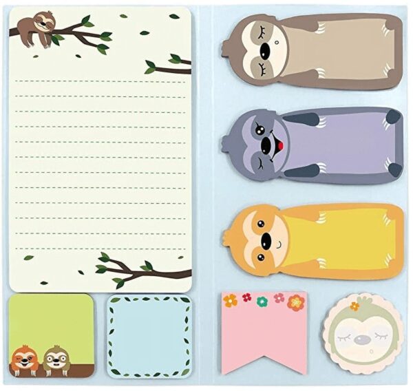 Sloth Sticky Notes Set Sticky Notepads 240 Sheets Book Notes for Sloth Lovers Kids Office School Friends Gifts Lazy Day Small Gifts