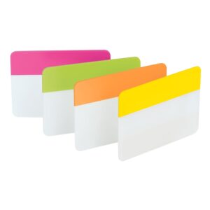 Post-it Tabs, 2″ Wide, 4 Assorted Bright Colors, 6/Color, 24 Tabs