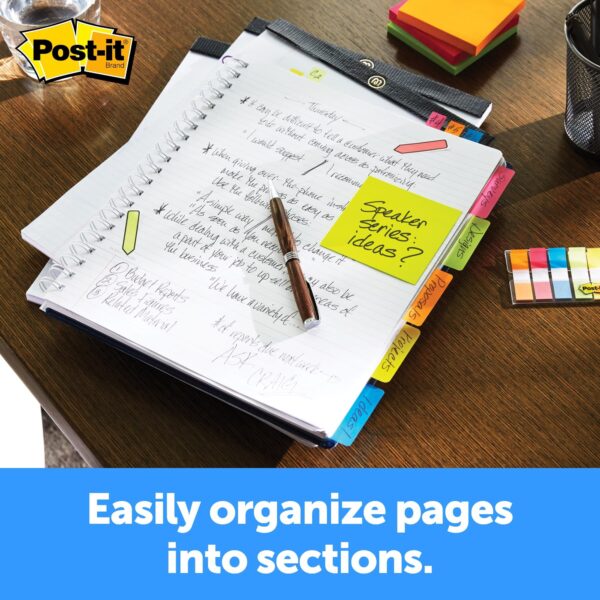 Post-it Tabs, 2″ Wide, 4 Assorted Bright Colors, 6/Color, 24 Tabs