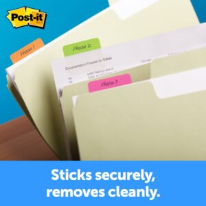 Post-it Tabs, 2″ Wide, 4 Assorted Bright Colors, 6/Color, 24 Tabs