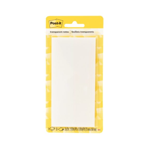 Post-it Transparent Note, 2 7/8 in. x 5 7/8 in., 24 Pads