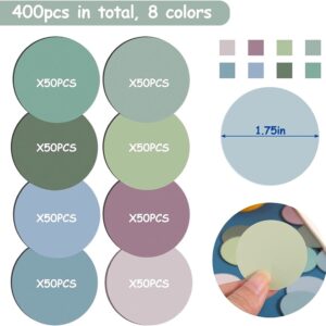 NOGIS Transparent Sticky Notes, 400Pcs Morandi Cute Round Clear Sticky Tabs, Translucent Book Markers Page Flags Stickers, Bible Journaling Accessories Aesthetic Office Study Supplies