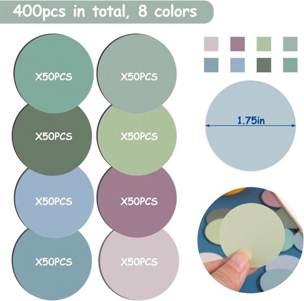 NOGIS Transparent Sticky Notes, 400Pcs Morandi Cute Round Clear Sticky Tabs, Translucent Book Markers Page Flags Stickers, Bible Journaling Accessories Aesthetic Office Study Supplies