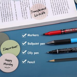 NOGIS Transparent Sticky Notes, 400Pcs Morandi Cute Round Clear Sticky Tabs, Translucent Book Markers Page Flags Stickers, Bible Journaling Accessories Aesthetic Office Study Supplies