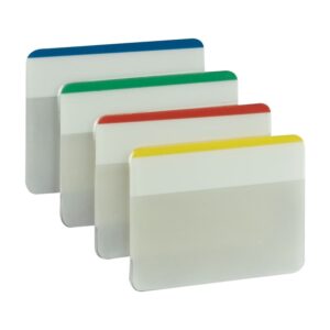 Post-it Tabs, 2 in., Lined, 6 Assorted Primary Colors, 24 Tabs