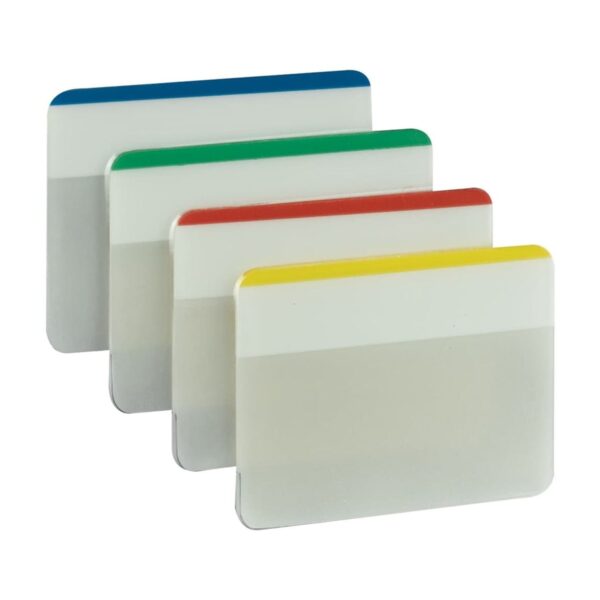Post-it Tabs, 2 in., Lined, 6 Assorted Primary Colors, 24 Tabs