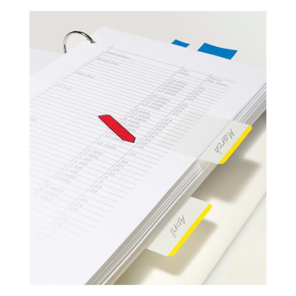 Post-it Tabs, 2 in., Lined, 6 Assorted Primary Colors, 24 Tabs