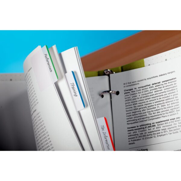 Post-it Tabs, 2 in., Lined, 6 Assorted Primary Colors, 24 Tabs