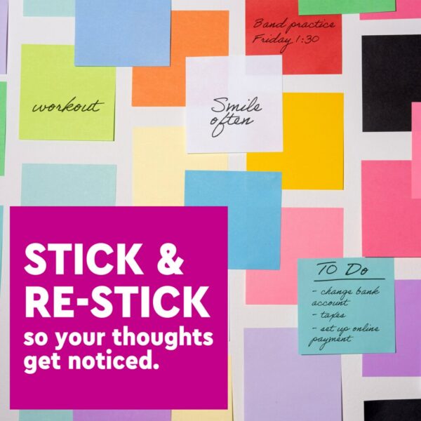 Post-it Super Sticky Notes, 3″ x 3″, Purple, 5 Pads/Pack