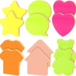 RETON 12Pcs Sticky Notes, Bright Colors Self-Stick Pads, 6 Different Shapes Super Sticking Power Memo Pads, Strong Adhesive,100 Sheets/Pad for Home Office Meeting Notebook(76mm x 76 mm)