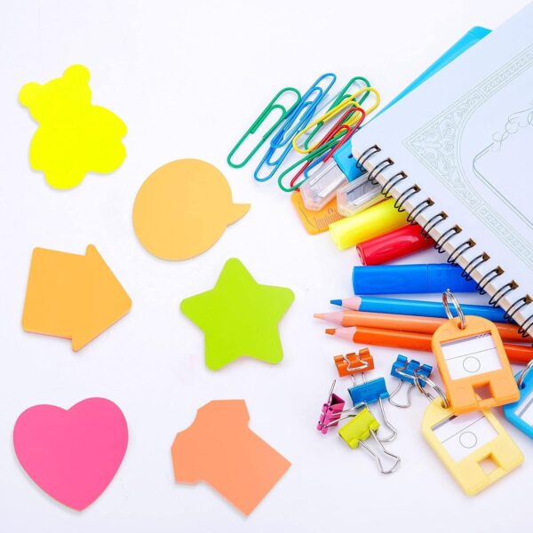 RETON 12Pcs Sticky Notes, Bright Colors Self-Stick Pads, 6 Different Shapes Super Sticking Power Memo Pads, Strong Adhesive,100 Sheets/Pad for Home Office Meeting Notebook(76mm x 76 mm)