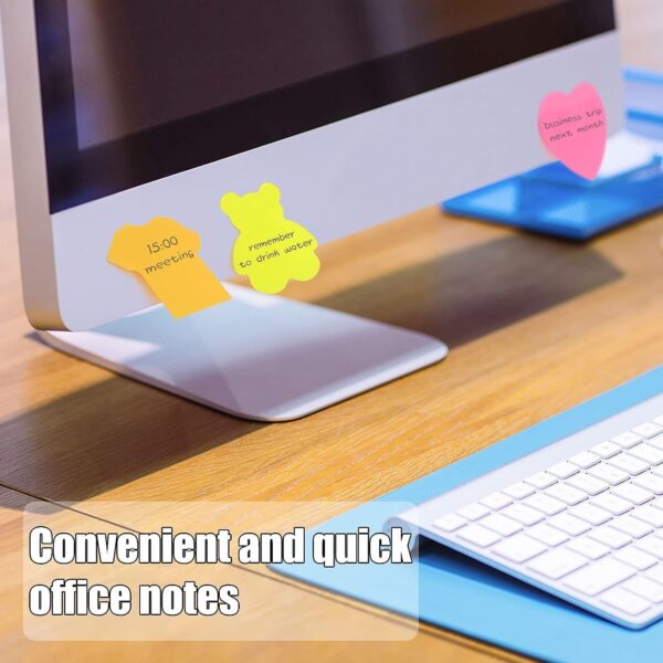 RETON 12Pcs Sticky Notes, Bright Colors Self-Stick Pads, 6 Different Shapes Super Sticking Power Memo Pads, Strong Adhesive,100 Sheets/Pad for Home Office Meeting Notebook(76mm x 76 mm)