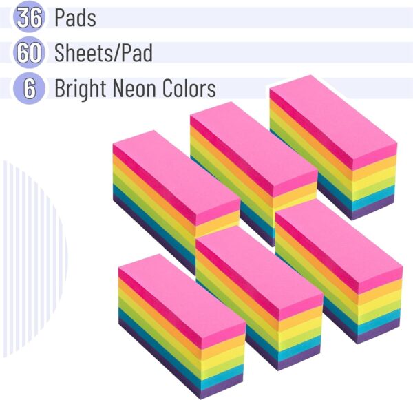 Mr. Pen- Sticky Notes, 1×3 Inch, 2160 Sheets, Bright Colors, Small Sticky Notes