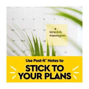 Post-it Notes, 3 in x 3 in, Canary Yellow, 4 Pads/Pack
