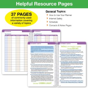 Global Datebooks Dated Middle School or High School Student Planner for Academic Year 2025-2026 Includes Ruler/Bookmark and Planning Stickers (Block Style - 5.5"x8.5" - Doodles) - Image 3