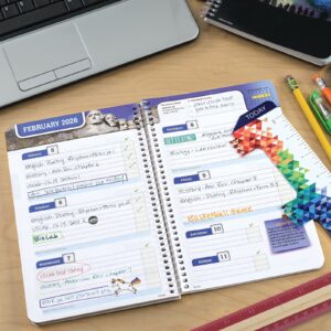 Global Datebooks Dated Middle School or High School Student Planner for Academic Year 2025-2026 Includes Ruler/Bookmark and Planning Stickers (Block Style - 5.5"x8.5" - Doodles) - Image 4