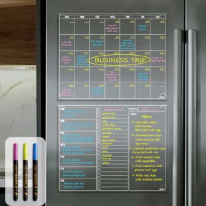 JJPRO Non-Magnetic Dry Erase Calendar for Fridge-Reusable Monthly&Weekly Planning Board and Blank Clear Board Bundle for All Smooth Surfaces. Clear Reusable Board Sticks to Fridge,Wall,Door&Glass - Image 7