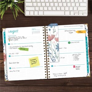 Academic Year 2025-2026 Planner, June 2025 - July 2026, 8.5"x11" Daily Weekly Monthly Planner Yearly Agenda, Hardcover, Bookmark, Pocket Folder and Sticky Note Set (Colorful Botanicals) - Image 5