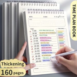 A5 Spiral Plan Agenda, Notebook with Schedule, Daily Checklist Plan, 160 Page Thick Notebook, Office and Learning Supplies, Stationery, Office and School Supplies Schedule and Task Organizer - Image 1