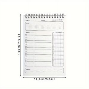 A5 Spiral Plan Agenda, Notebook with Schedule, Daily Checklist Plan, 160 Page Thick Notebook, Office and Learning Supplies, Stationery, Office and School Supplies Schedule and Task Organizer - Image 2