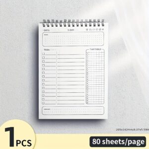 A5 Spiral Plan Agenda, Notebook with Schedule, Daily Checklist Plan, 160 Page Thick Notebook, Office and Learning Supplies, Stationery, Office and School Supplies Schedule and Task Organizer - Image 6