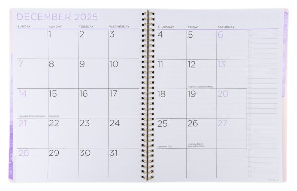 See it Bigger Monthly Weekly Planner Large (9.25″ x 11″) Blue Floral, 15 month, Apr 2025-Jun 2026