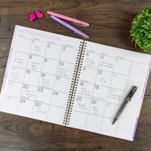 See it Bigger Monthly Weekly Planner Large (9.25″ x 11″) Blue Floral, 15 month, Apr 2025-Jun 2026