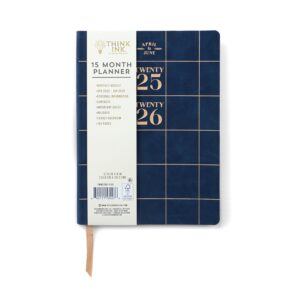 Think Ink Monthly Weekly Med. (5.625" x 7.875") Navy Grid 15 Month Apr 2025 - Jun 2026 Flex Planner - Image 1