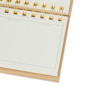 Pen+Gear Weekly Medium (13” x 4”) Dusky Taupe Undated Simulated Leather 80 Sheets Standup Planner Spiral Bound - Image 3