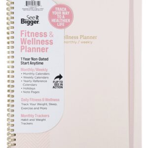 See it Bigger Monthly Weekly Planner Fitness Large (9″ x 11″) 12 Month Undated - Image 1
