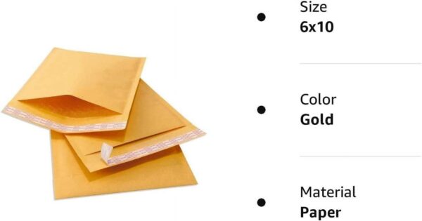 supplyhut 10 2 8.5×12 Kraft Bubble Padded Envelopes Mailers Shipping Case 8.5”x12” Gold