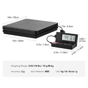 KFFKFF Electronic Freight Weighing Device, 110 lbs x 0.07 oz. Robust Mail Weigher with Timer, Tare, Hold Feature, 90° Adjustable LCD Display Parcel Weigher for Suitcases, Household, Postal Service - Image 4