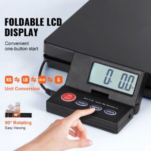 KFFKFF Electronic Freight Weighing Device, 110 lbs x 0.07 oz. Robust Mail Weigher with Timer, Tare, Hold Feature, 90° Adjustable LCD Display Parcel Weigher for Suitcases, Household, Postal Service - Image 6