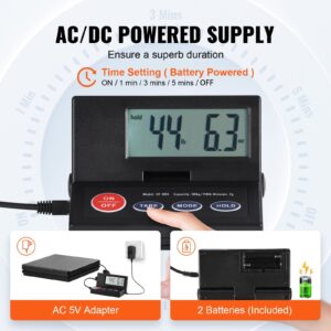 KFFKFF Electronic Freight Weighing Device, 110 lbs x 0.07 oz. Robust Mail Weigher with Timer, Tare, Hold Feature, 90° Adjustable LCD Display Parcel Weigher for Suitcases, Household, Postal Service - Image 9