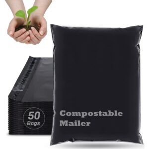 JENCENBIO Compostable Mailers Bags, 10x15inch, 50 Pack with self-sealing strip for Shipping bag, Shipping Envelopes,clothing packaging - Image 1
