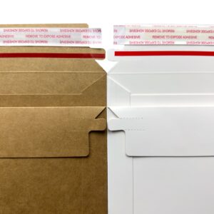 Pmixoff 30 Pack kraft brown Rigid Mailers 10 x 13.5 inches, Self Seal Stay Flat Bulk Cardboard Kraft No Bend Mailers Peel and Seal for Document Photos Pictures Papers Files CD
