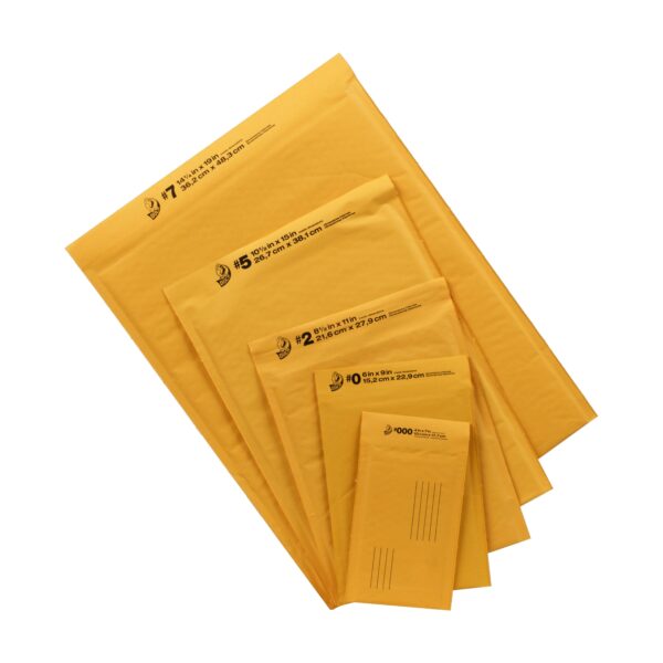 Duck Self-Seal Kraft Bubble Mailer 000, 4″ x 7″, Solid Print, 2 Pack