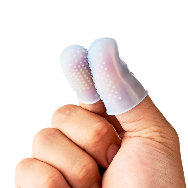 Pen+Gear Silicone Fingertip Protectors, Translucent Blue, 12 Count