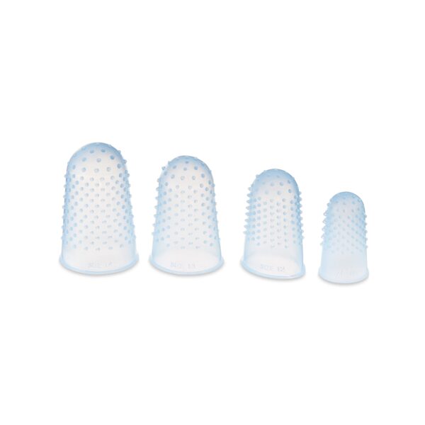 Pen+Gear Silicone Fingertip Protectors, Translucent Blue, 12 Count