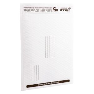 Duck Max Strength Self-Sealing Poly Bubble Mailer 5, 10.5″ x 15″, Solid White