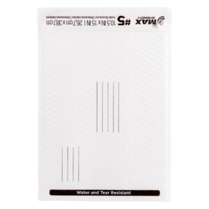 Duck Max Strength Self-Sealing Poly Bubble Mailer 5, 10.5″ x 15″, Solid White
