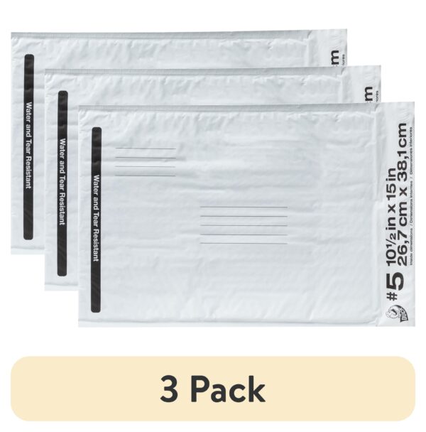 Duck Max Strength Self-Sealing Poly Bubble Mailer 5, 10.5″ x 15″, Solid White