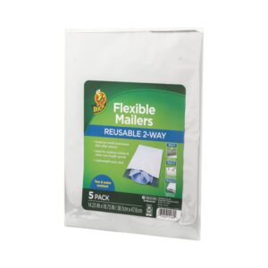 Duck Self-Seal Reuseable Poly Flexible Mailer, 14" x 18", Solid Print, 5 Pack - Image 2